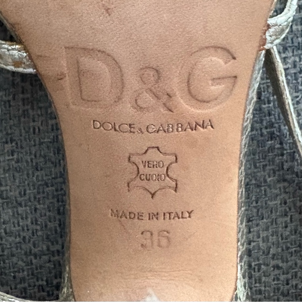 Dolce & Gabbana Vintage gold Leather heels 5.5